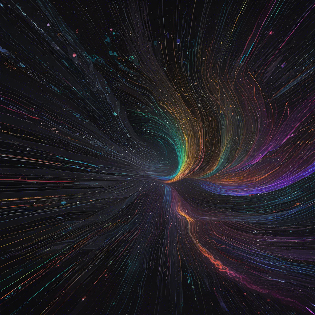 a minimalist abstract visualization of data streams converging into a central point, representing key performance metrics and insights on a Grafana da