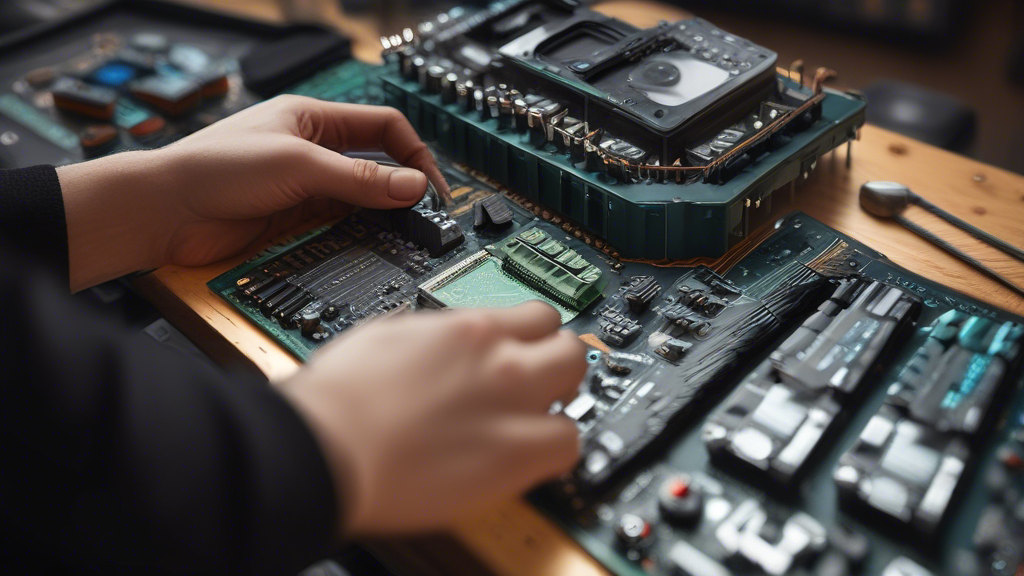 a hands-on image showing a developer assembling a compact hardware setup with various components labeled for creating a lightweight persistent memory