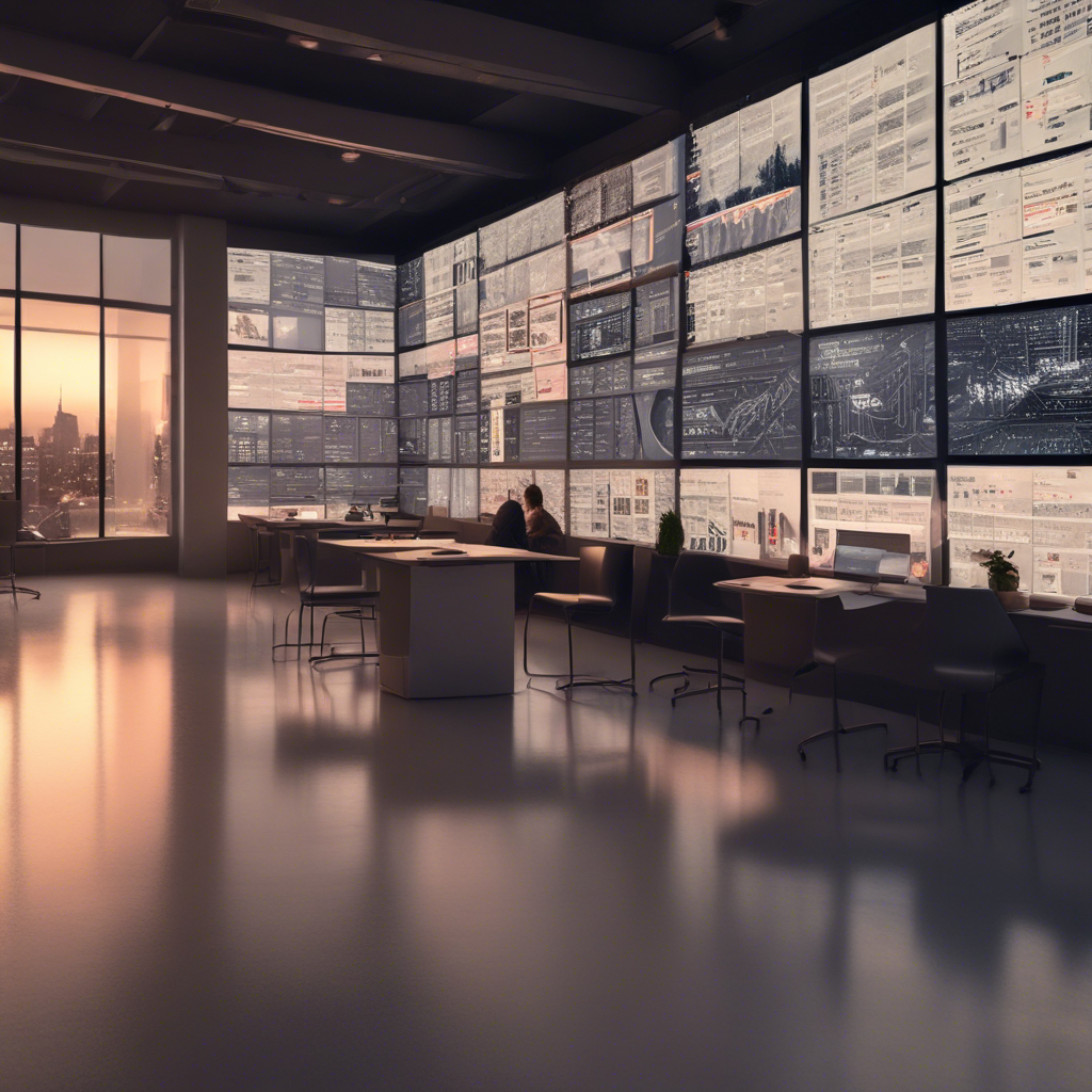 A close-up image of a person anxiously checking multiple screens displaying fluctuating revenue graphs and news headlines about public company perform