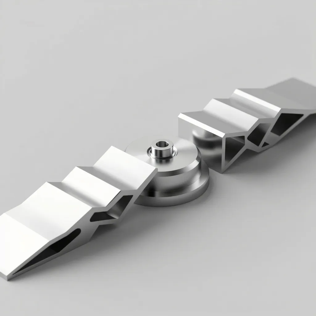 Multiple identical polished chrome modules sliding into a singular master hub with precision alignment, minimalist...