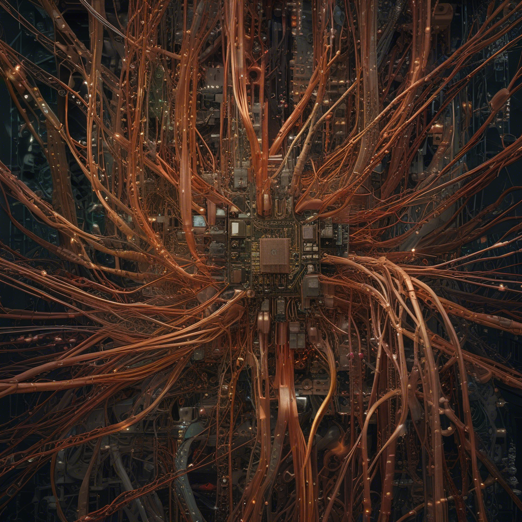 An abstract diagram illustrating various costs (electricity, cooling, space) with interconnected nodes and energy...