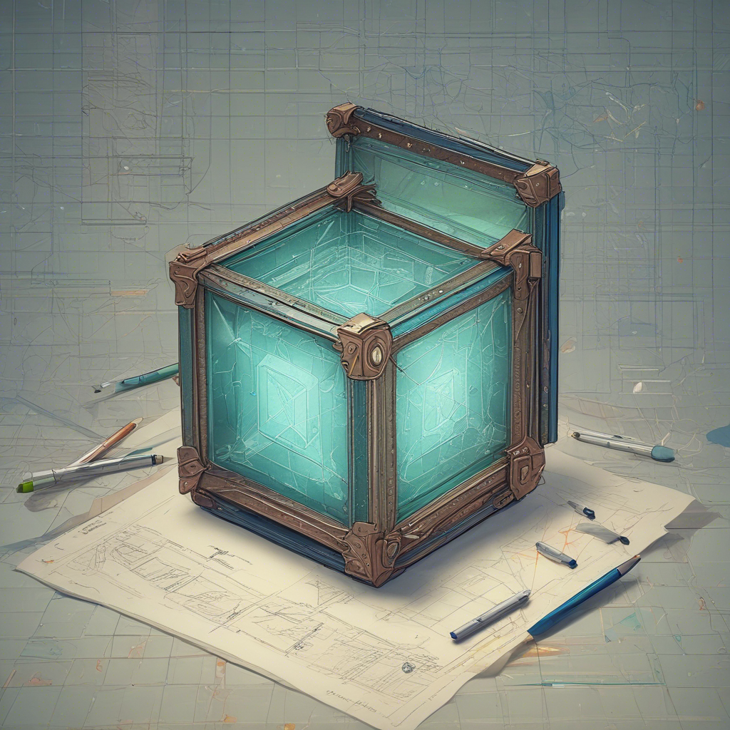 A blueprint-style image depicting a cluttered, outdated mechanical drawing table transitioning into a sleek, organized digital interface representing