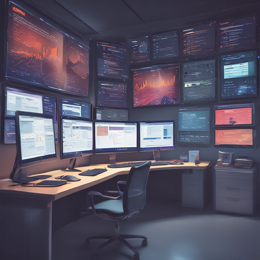 A workspace setup with multiple screens displaying email alerts, highlighting how integrated agents streamline notification management. ||pexels:works